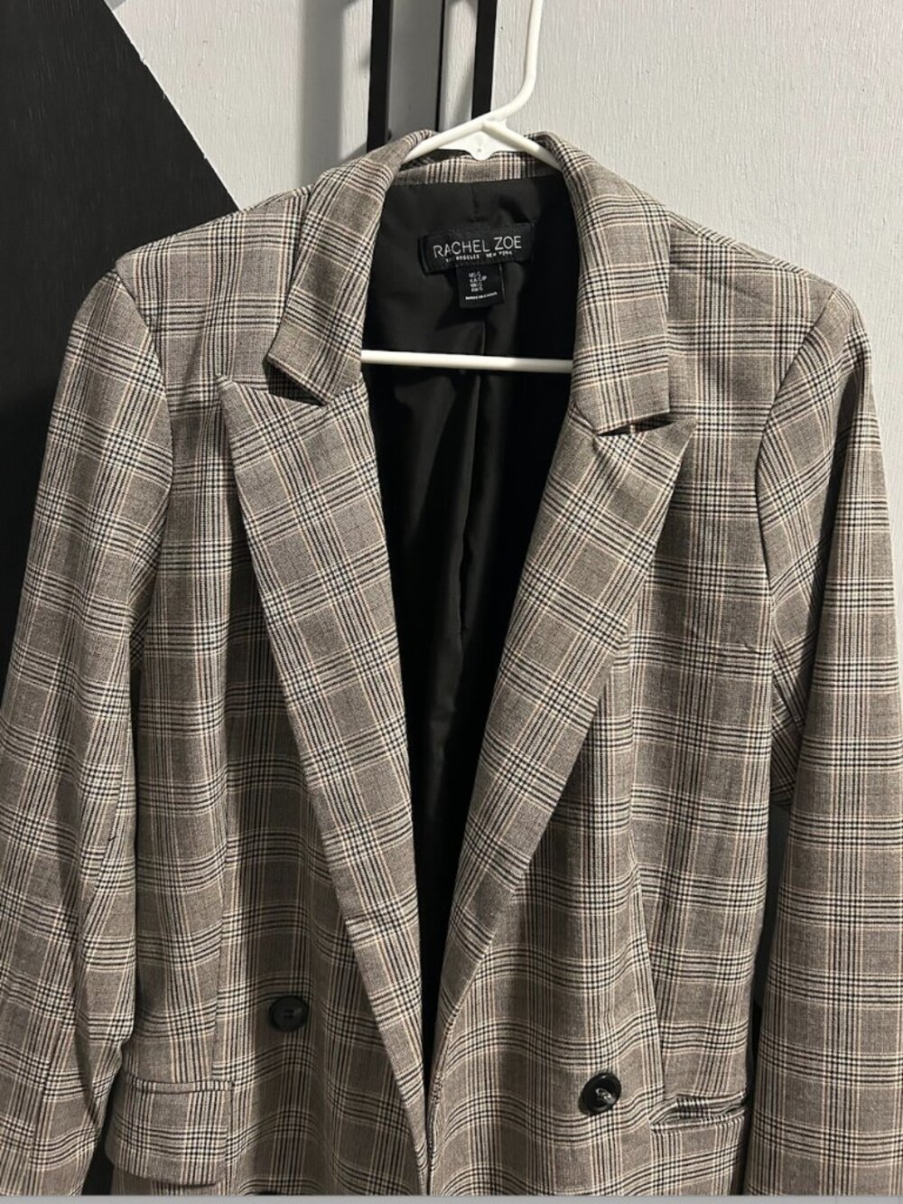 Rachel Zoe Plaid Double Breasted OPEN FRONT Blazer Office Academia Women's S - Picture 2 of 12